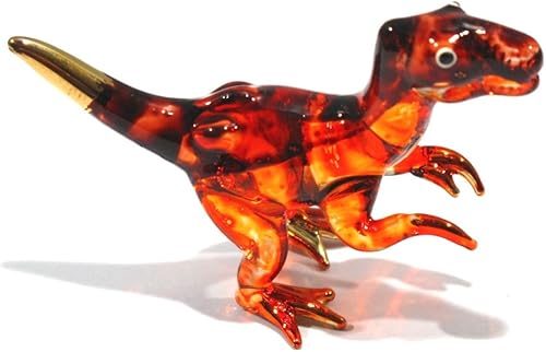 Miniatura 8 de Figuras hechas a mano de mini tiranosaurio (T-Rex) de cristal soplado de animales de dinosaurio jurásico