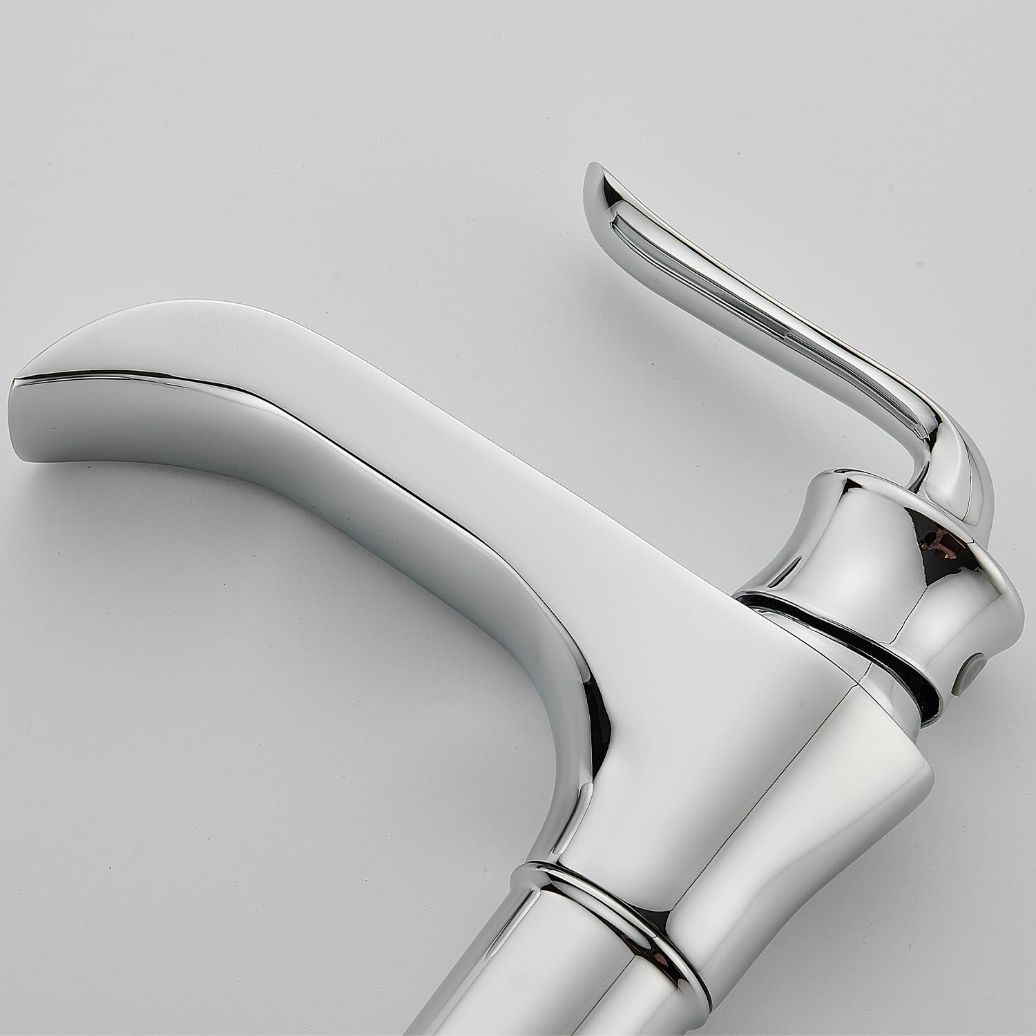 Wasserfall Hochwaschtischhahn CW59 Messing Chrom Badezimmer Einhandmischer | FBUKE Patent-Wasserfall,Spritzfrei,Einhand-Bedienung