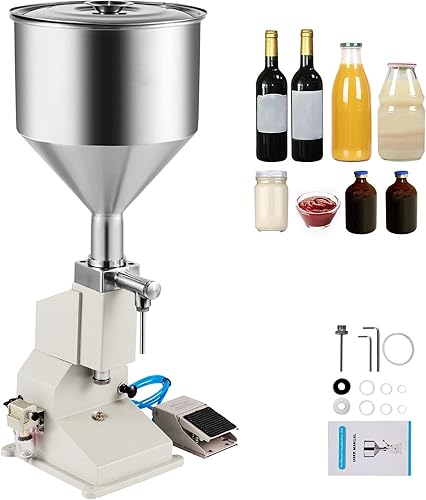 Miniatura 1 de VEVOR Tolva de llenado de líquido neumático A02 10L, máquina de llenado de pasta semiautomática 0.2-1.7 fl oz