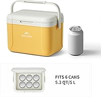 Vista 3 de Naturehike Nevera Rígida, Caja de Hielo Aislada, Nevera Portátil de Retención de Hielo para Playa, Camping, Picnic, Pesca, Barbacoa Amarillo
