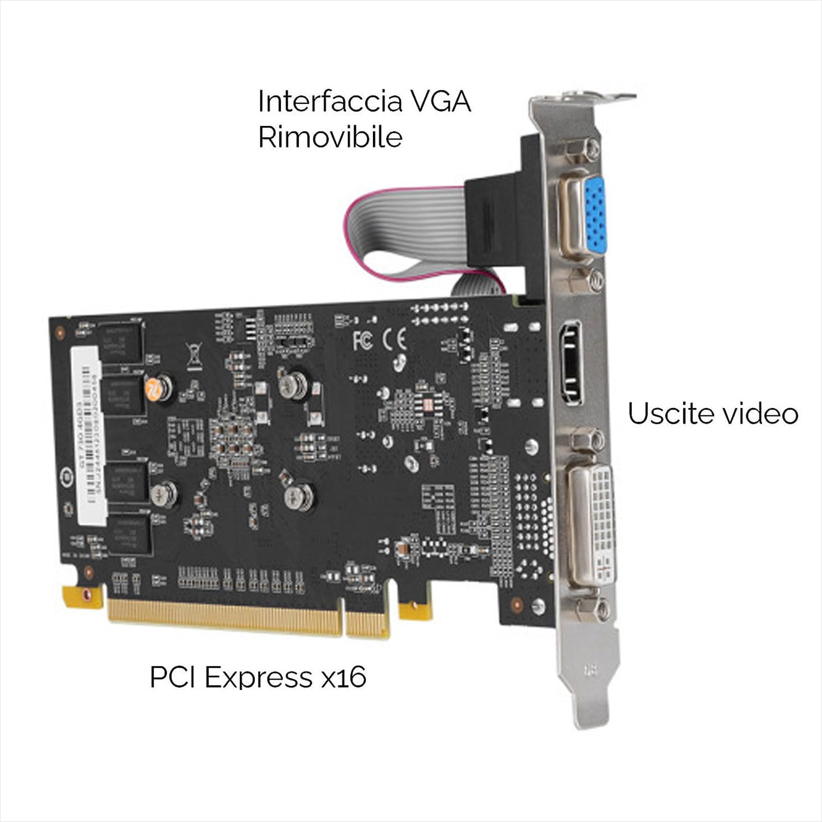 Nuwo Scheda Grafica GT730 GT 730 4 GB DDR3 64 bit 902MHz, Scheda Video GPU per PC, DVI, HDMI, VGA, PCI Express 2.0, Supporta DirectX 11, Bulk
