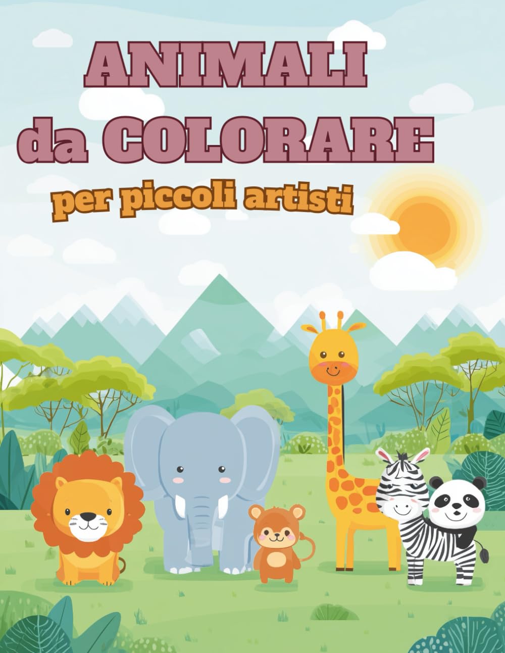 Animali da colorare per piccoli artisti.: Disegni Semplici con Linee Spesse e Pagine Anti-Trapasso: Il Grande Libro degli Animali per Bambini di 5 Anni.