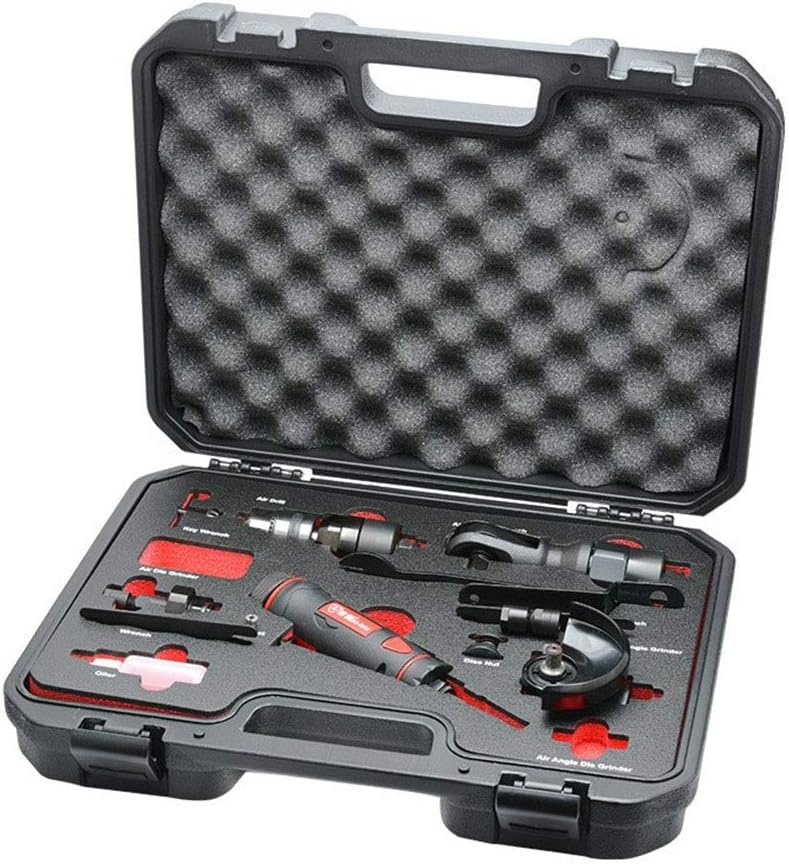 Pneumatic 5-in-1 Tool Set, Drill Engraving Machine Angle Grinder Ratchet Wrench Hand