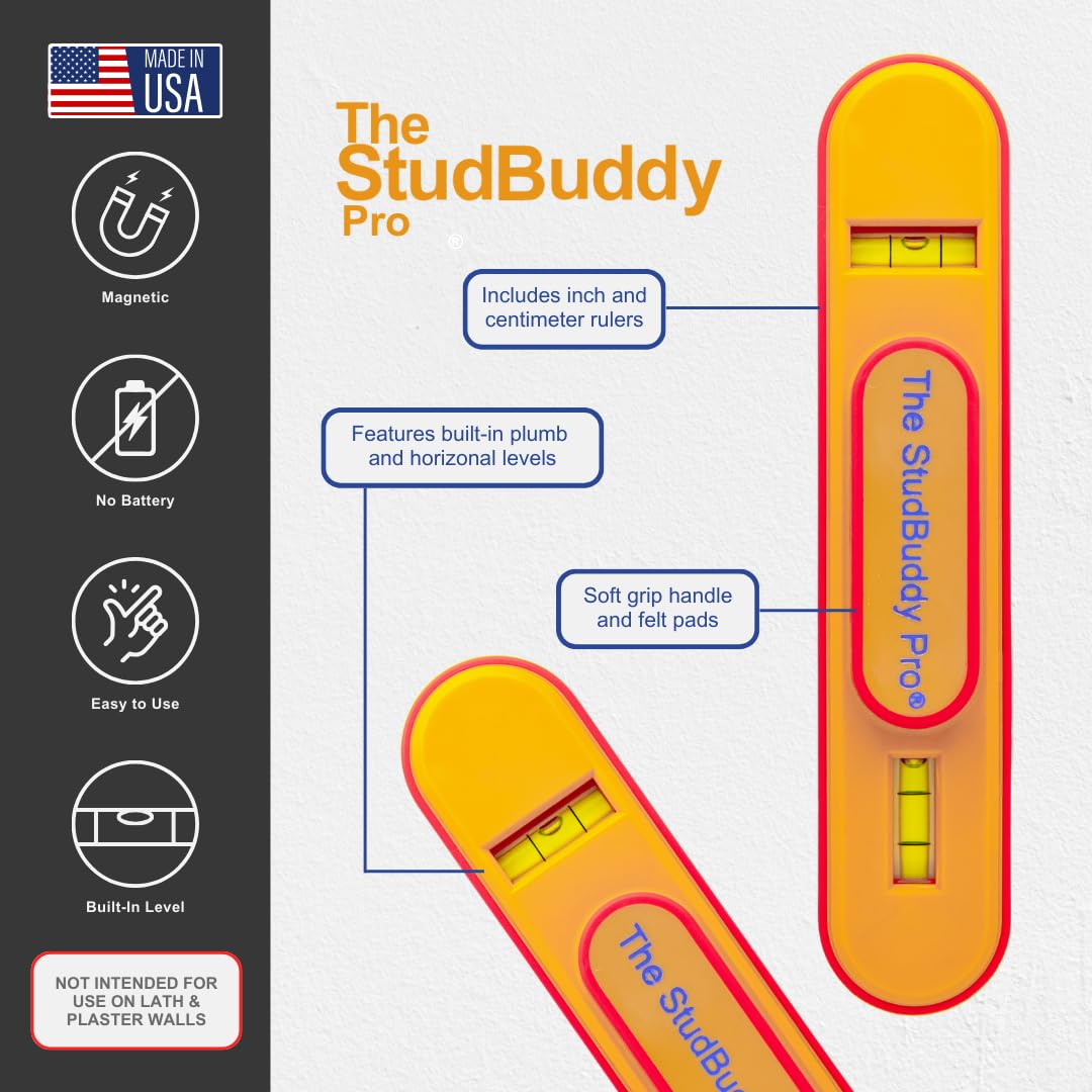 The StudBuddy Plus Détecteur de clous magnétique et niveau