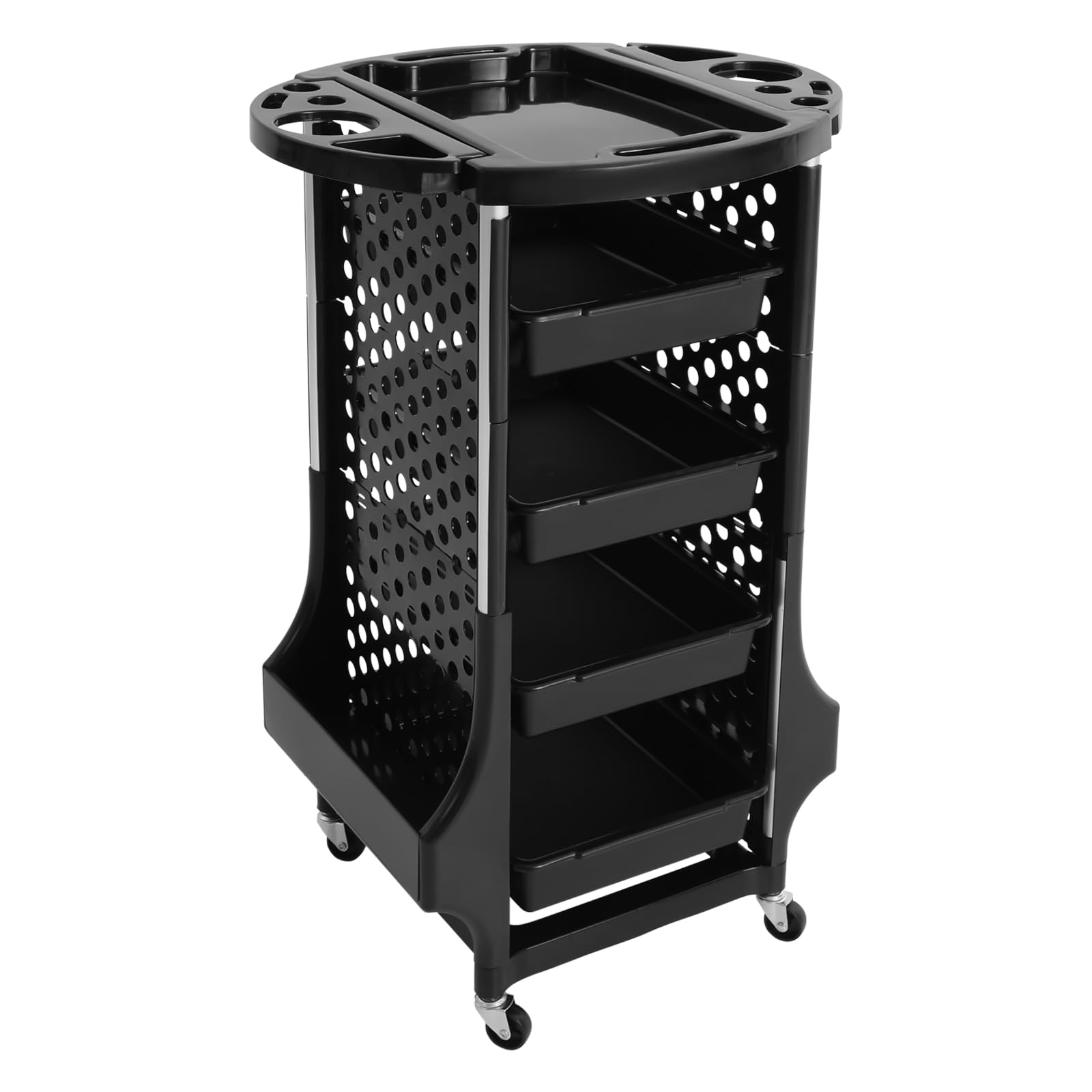 Hairdressing Trolley with Two Side Frames, Portable Beauty Cart for Efficient Tool Storage and Salon Use, Perfect for Barbers and Stylists
