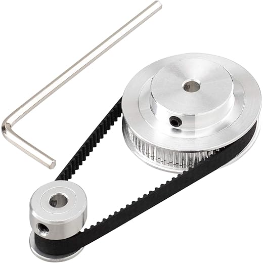 Serplex® GT2 Synchronous Wheel 20 & 60 Teeth 5mm Bore, Aluminum Timing Pulley with Length 200mm Width 6mm Belt for 3D Print Projects, Synchronous Wheel for 3D Printer Timing Pulley Printer