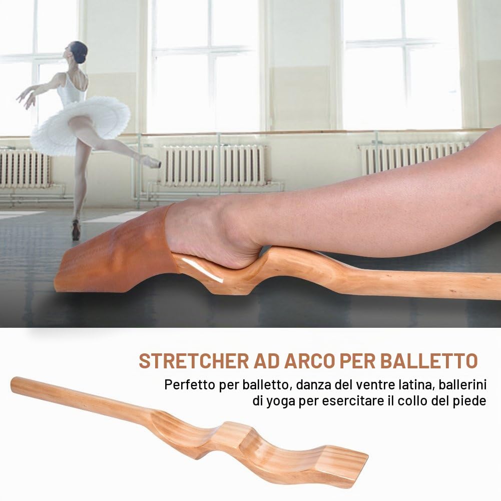 Barella Piede Balletto, Danza Classica in Legno Stretch con Enhancer con Fascia Elastica ,per Adulti e Bambini Danza Dell'Arco Attrezzatura per Danza in Legno per 35-40 Metri