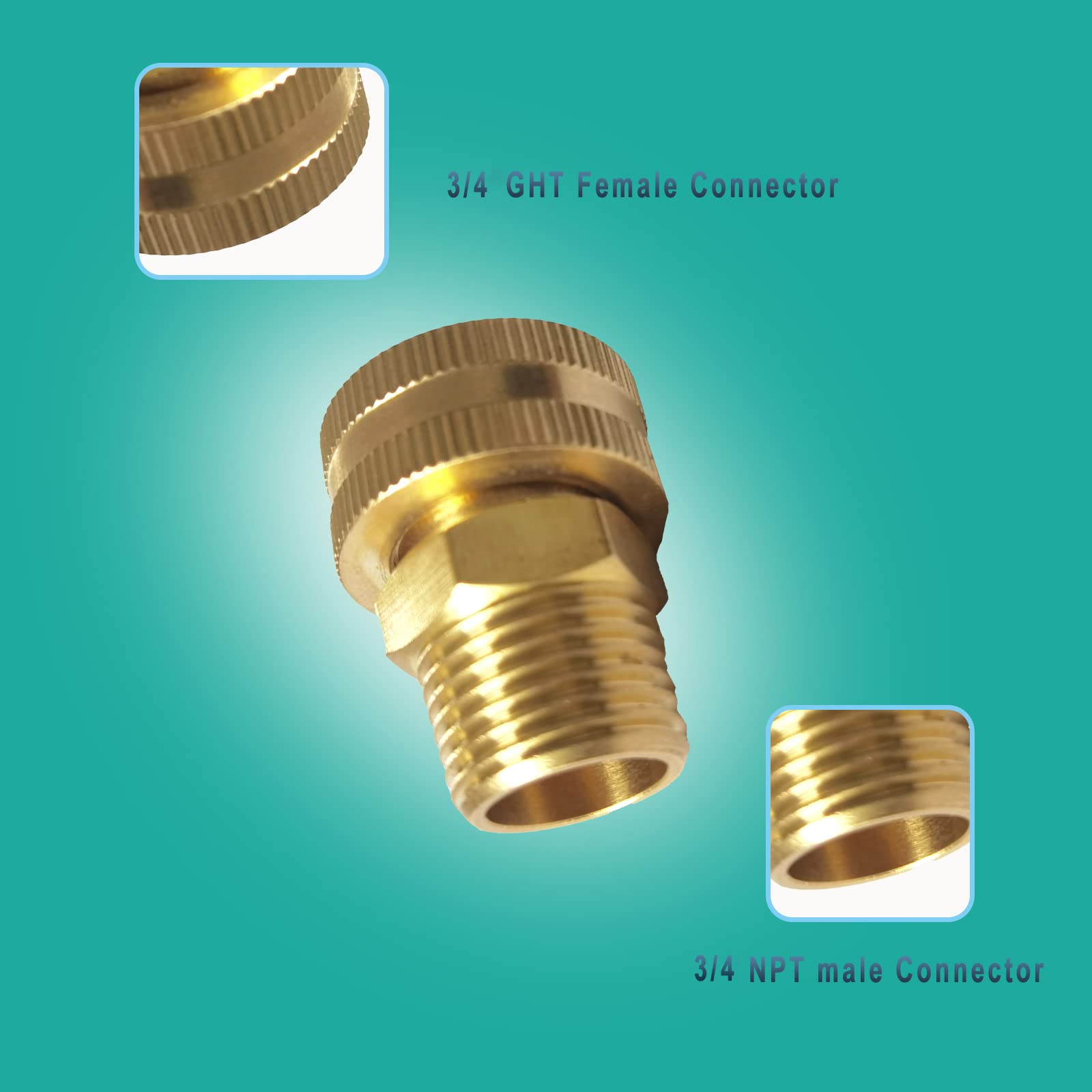 AOPANDA Adaptador de manguera de jardín 3/4 NPT hembra x 3/4 GHT hembra tubo de riego por goteo a grifo (1 unidad)
