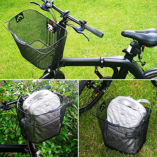 Rolektro Abnehmbarer 15L Fahrradkorb vorne Vorderradkorb One-klick Halterung Scooter-Korb Schwarz