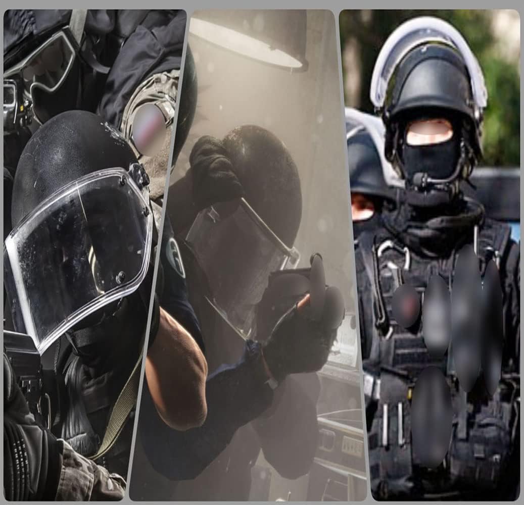 Tactical ACH Airsoft Helmet with Full Face Clear Visor Protective Guard MICH 2000 Mode for Paintball Outdoor CS Wargame