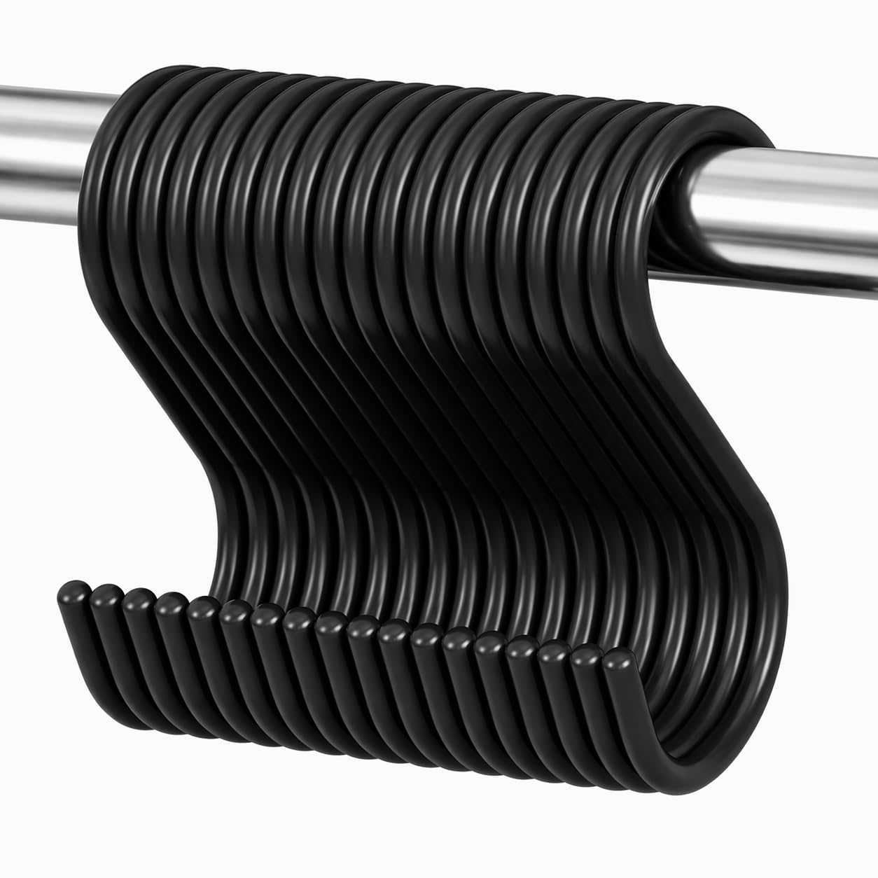 Metal Black S Hooks (Pack of 12) S Shaped Hook for Hanging Heavy Duty for Kitchen Cutlery Pans, Bathroom Towels, Coat, Curtain rods, Potted Plants, Pot Hanging Hooks (4mm,3.5-Inch)-image-29