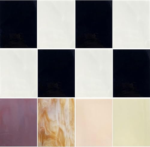 Miniatura 27 de ILLUCKAI 12 hojas de vidrieras fusibles COE 96, suministros de vidrio fundido de 4 x 6 pulgadas, selección azul y morado, suministros de fusión