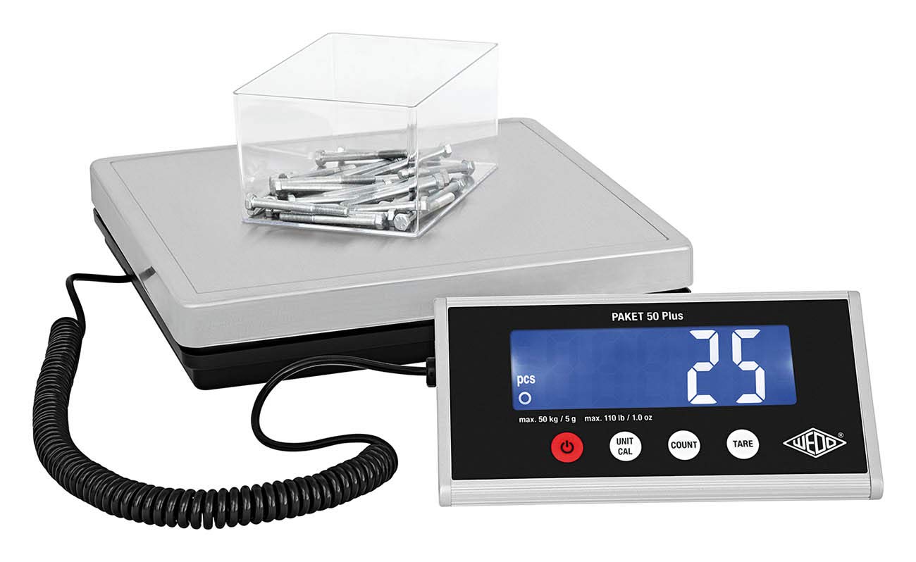 Bilancia per pacchi 50 Plus 50 kg/5 g incl. alimentatore di rete, argento/nero