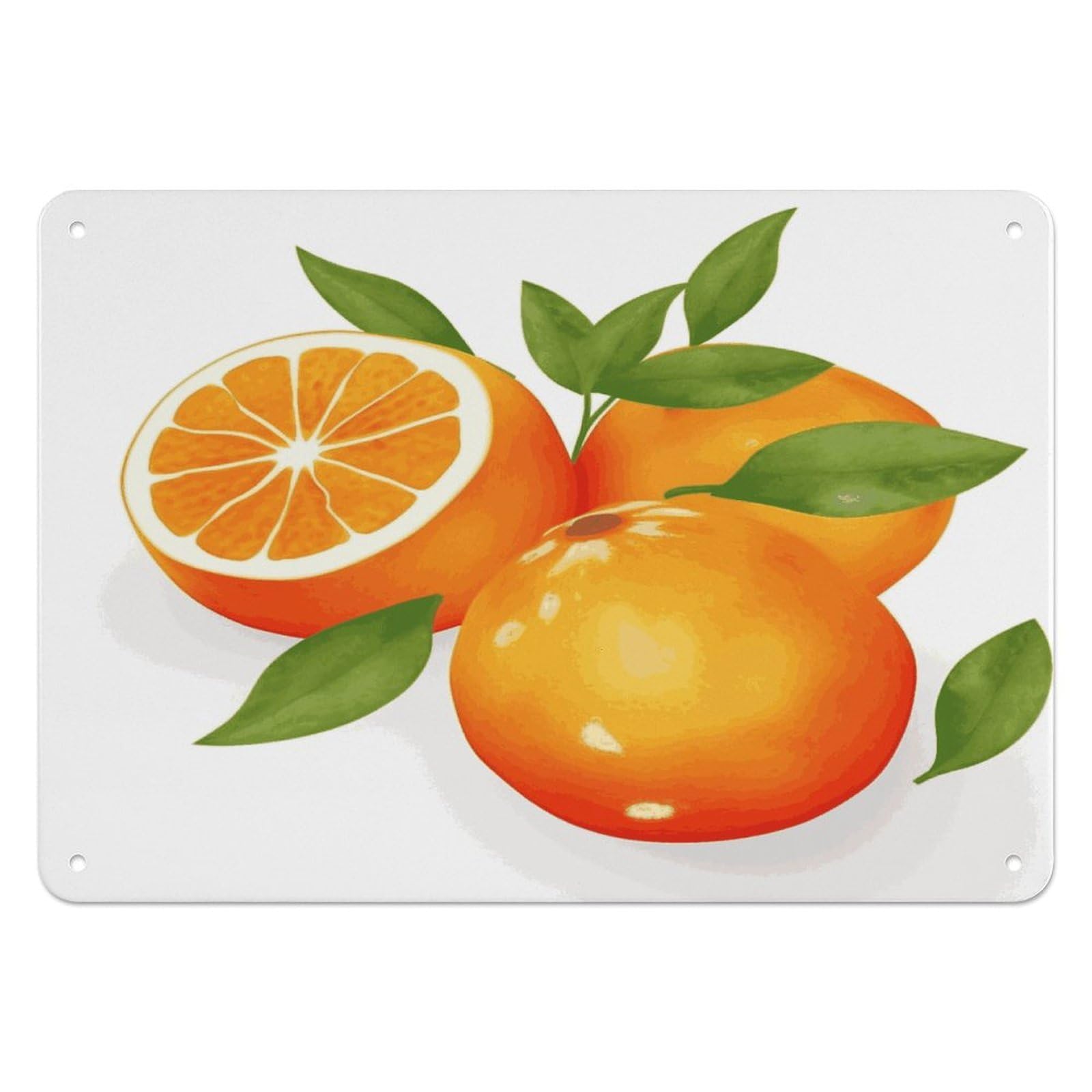 Fekiloot Style Orange Citrus Wall Decor Iron Painting Metal Sign