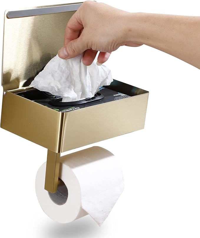 Day Moon Designs Toilet Paper Holder with Shelf Flushable