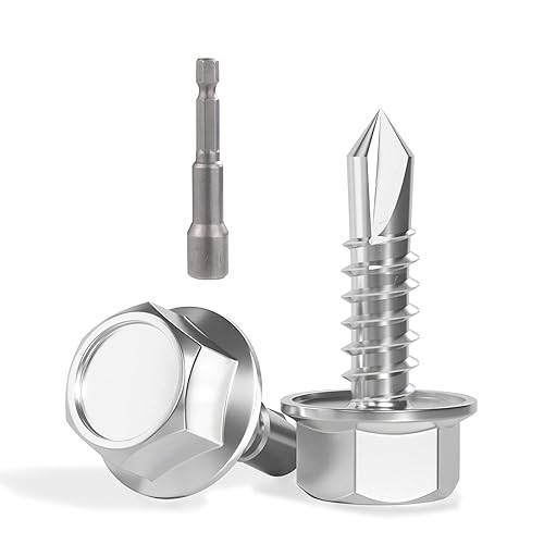 Miniatura 19 de 120 tornillos autoperforantes para metal, tornillos autorroscantes de acero inoxidable 410 #8 x 1 1/2 pulgadas, tornillos autorroscantes para metal