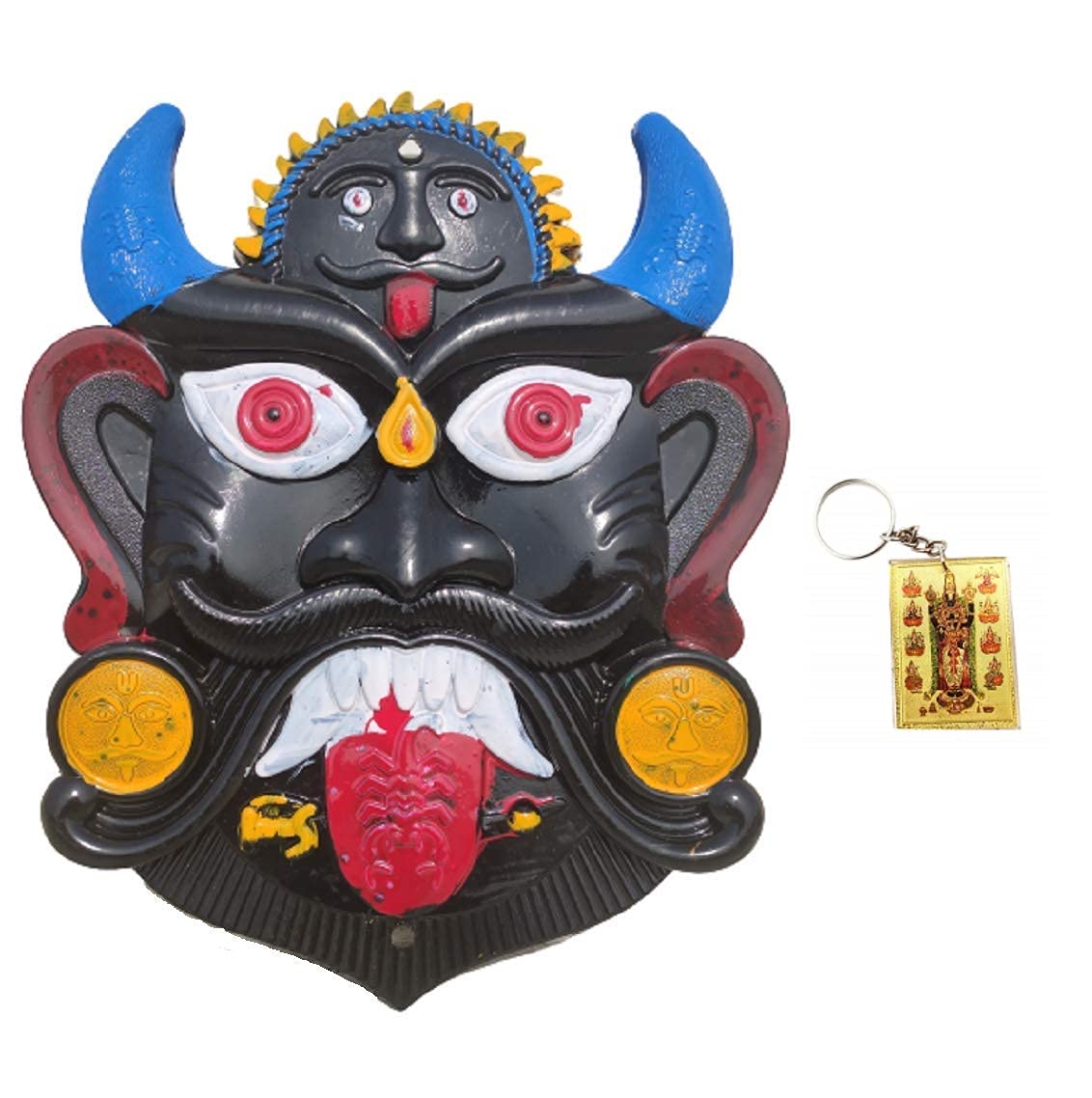 DRAVY HANDICRAFTS Nazar Battu For Home Entrance Dishti Bomma Plastic Made for Wall Hanging (Size 7x7 Inches)