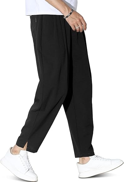 Amazon | [KTMOUW] サルエルパンツ メンズ ワイドパンツ 九分丈 大きい