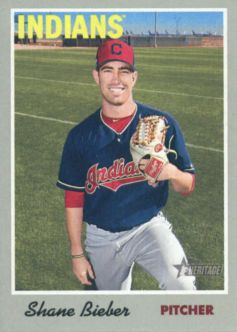 Amazon.com: 2019 Topps Heritage #112 Shane Bieber Cleveland