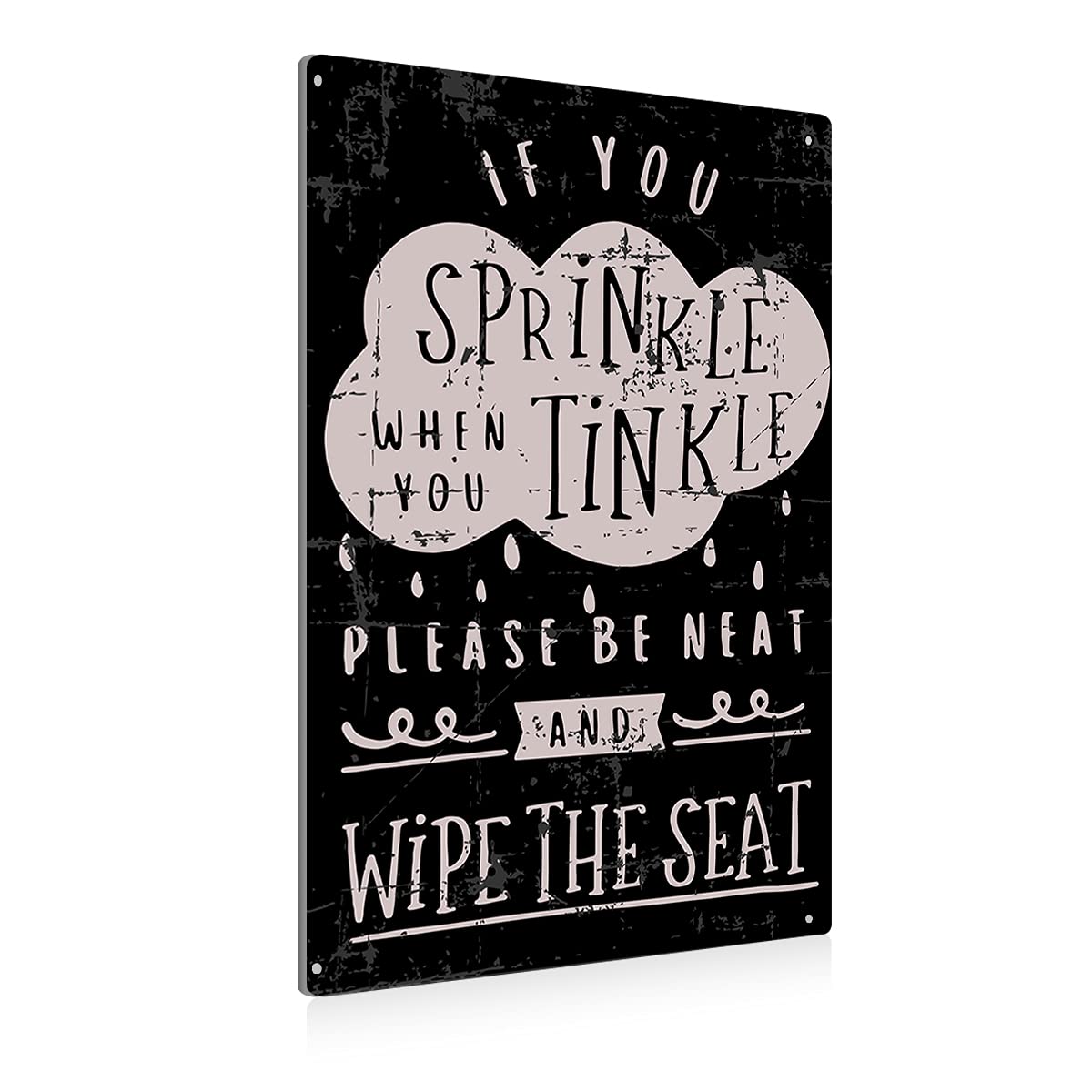 Funny Bathroom Metal Tin Sign With Sayings Wall Decor - Vintage Bathroom Quote Tin Sign For Toilet Restroom Washroom Home Decor Gifts Retro Metal Tin Sign 8X12 Inches