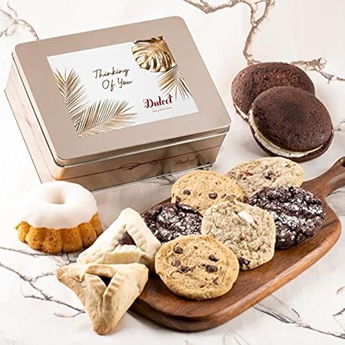 Dulcet Gift Baskets Thinking of You Tasteful Treats - Cesta de regalo llena de productos de panadería gourmet, idea de regalo ideal para esposa,