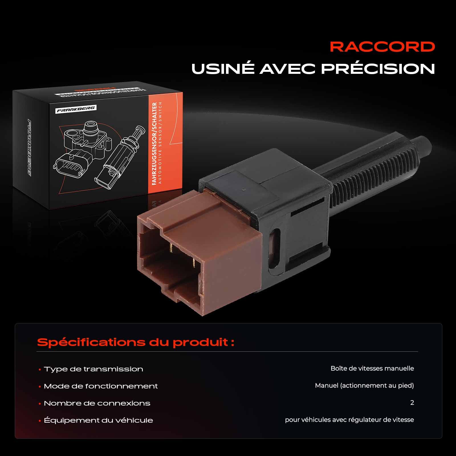 Frankberg Contacteur de pédale d'embrayage 25300AT30A | Compatible avec: Autobus NV200/Evalia, Pulsar Hatchback C13, GT-R R35, Note E11 NE11, NP300 Navara D40
