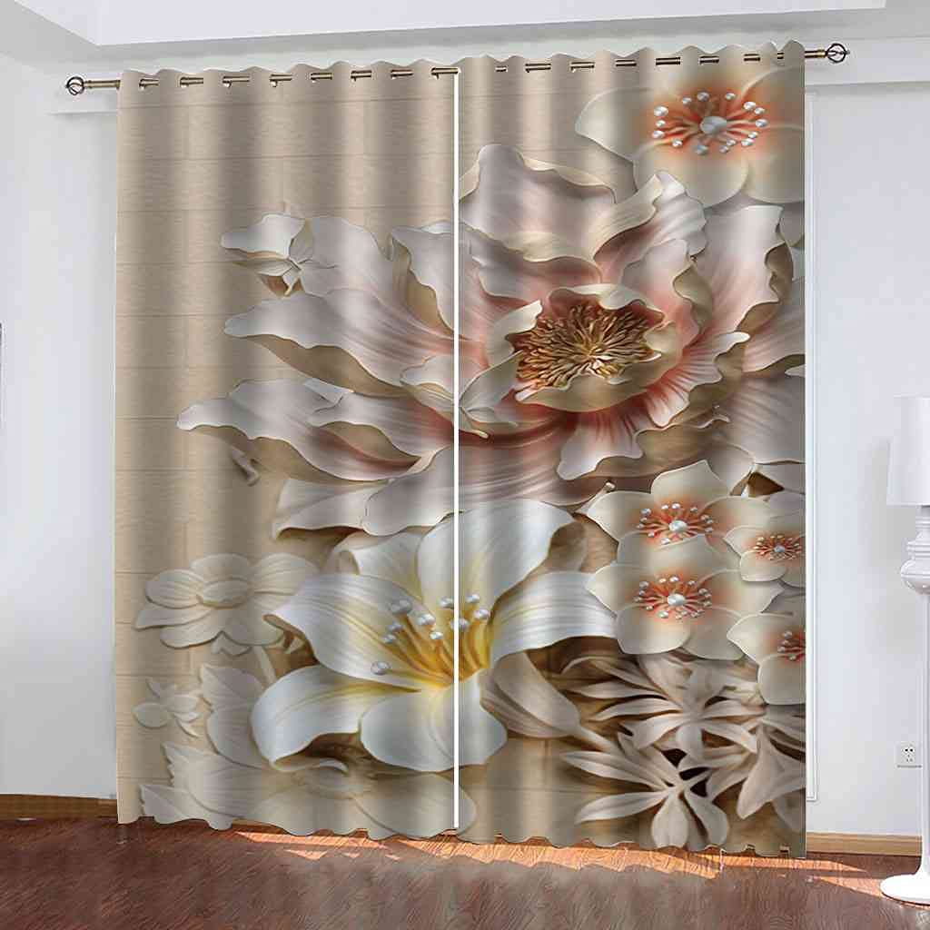 Rideau occultant 3D tissu lourd isolant de haute qualité 200x214 cm