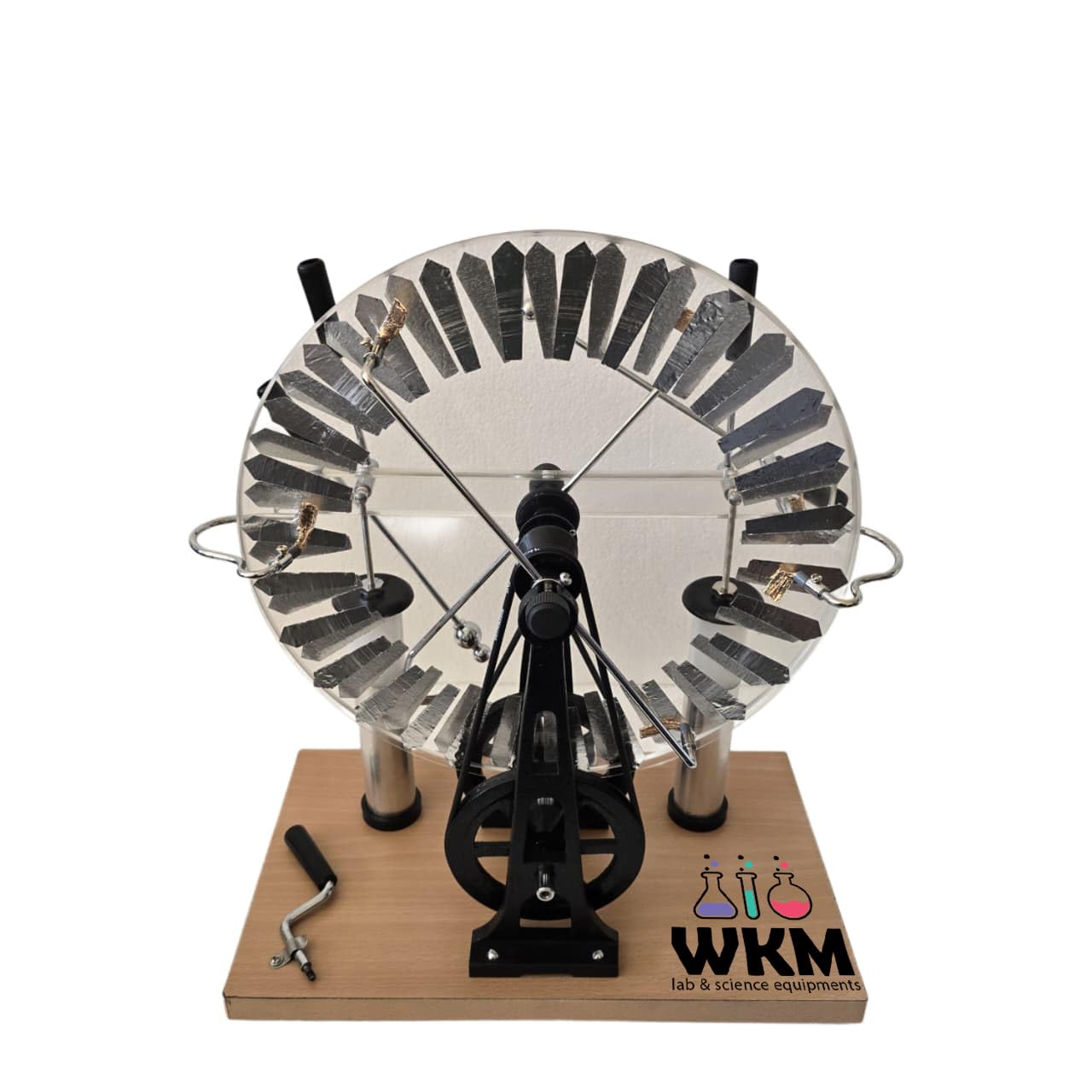 WKM Wimshurst Machine 12 Inch – Electrostatic Generator for High-Voltage Demonstrations, Charge Storage, Spark Discharge & Physics Teaching-picture-16