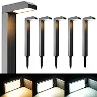 COXSENI Solar Pathway Lights Outdoor 6 Pack, 3 Color in 1 Bright Landscape Lighting with Cool/Warm/Daylight White Modes, Auto On/Off, IP65 Waterproof for Yard Garden Patio Walkway Sidewalk Lawn Decor