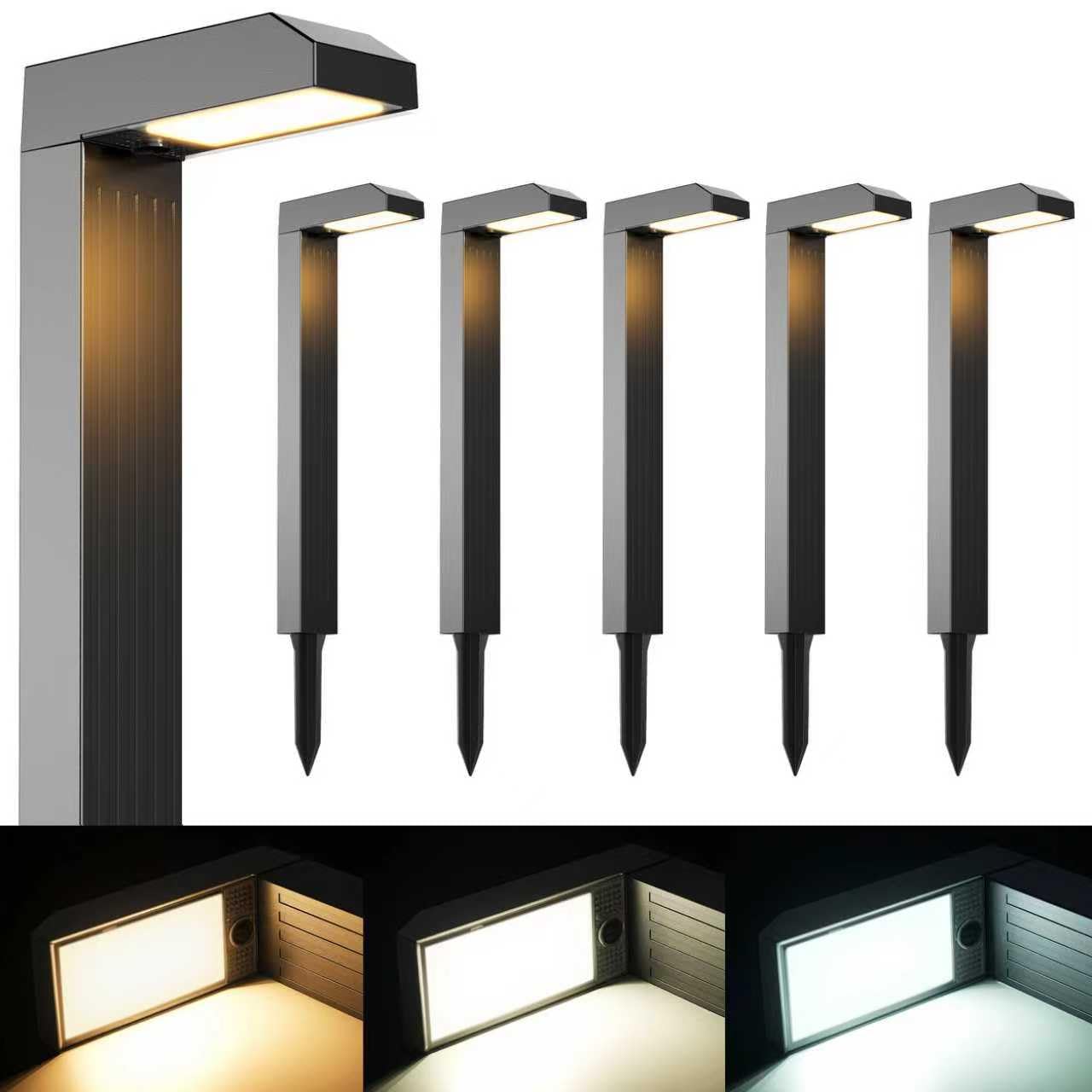 Photo 1 of COXSENI Solar Pathway Lights Outdoor 6 Pack, 3 Color in 1 Bright Landscape Lighting with Cool/Warm/Daylight White Modes, Auto On/Off, IP65 Waterproof for Yard Garden Patio Walkway Sidewalk Lawn DecorLPNPMGJ2491240