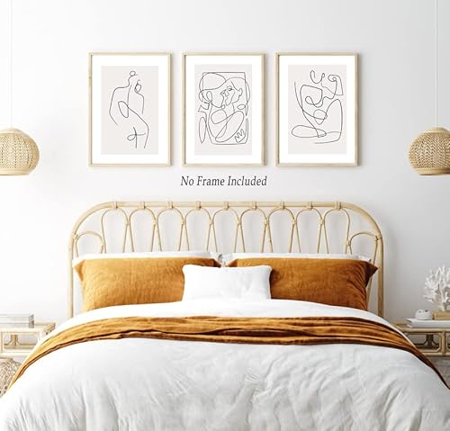 Bouhes Minimalist Line Wall Art Woman Line Drawing Poster Minimalist Wall Art For Couples Bedroom Female Line Artwork Abstract Women Body Line Prints For Living Room Bathroom Wall Decor Unframed #TOP5