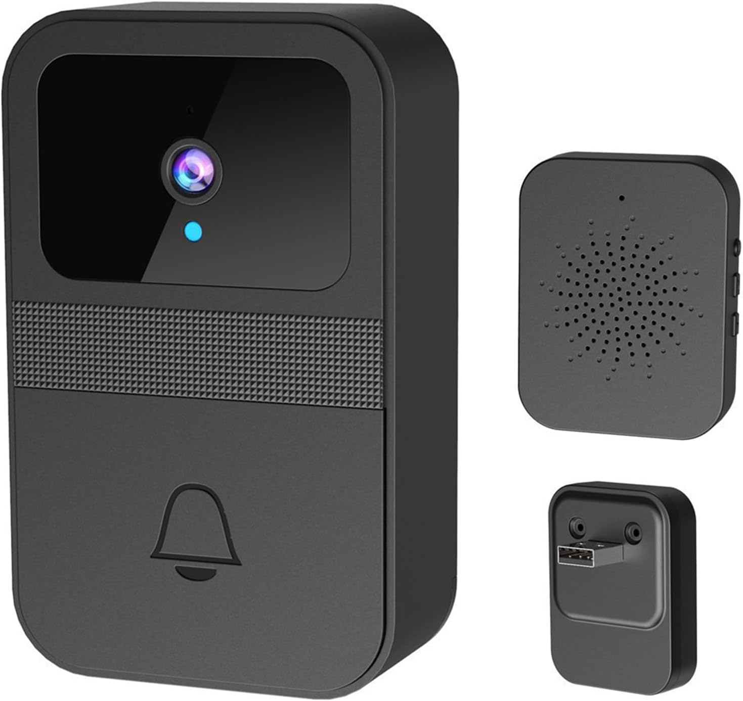 Smart Video Doorbell with 38 Ringtones, Remote Video Call, Voice Changer, Infrared Night Vision, Family App Sharing, Auto Visitor Photo Taking, Cloud Storage, Dry Battery Powered