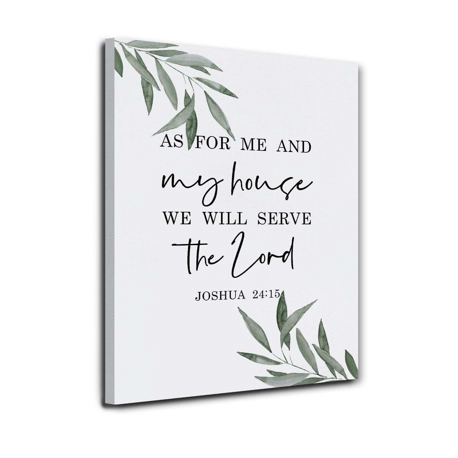 SSOPTMCB We Will Serve the Lord Christian Scripture Poster - Inspirational Bible Verse Canvas Art for Home Decor(Framed,08x12inch(20x30cm))