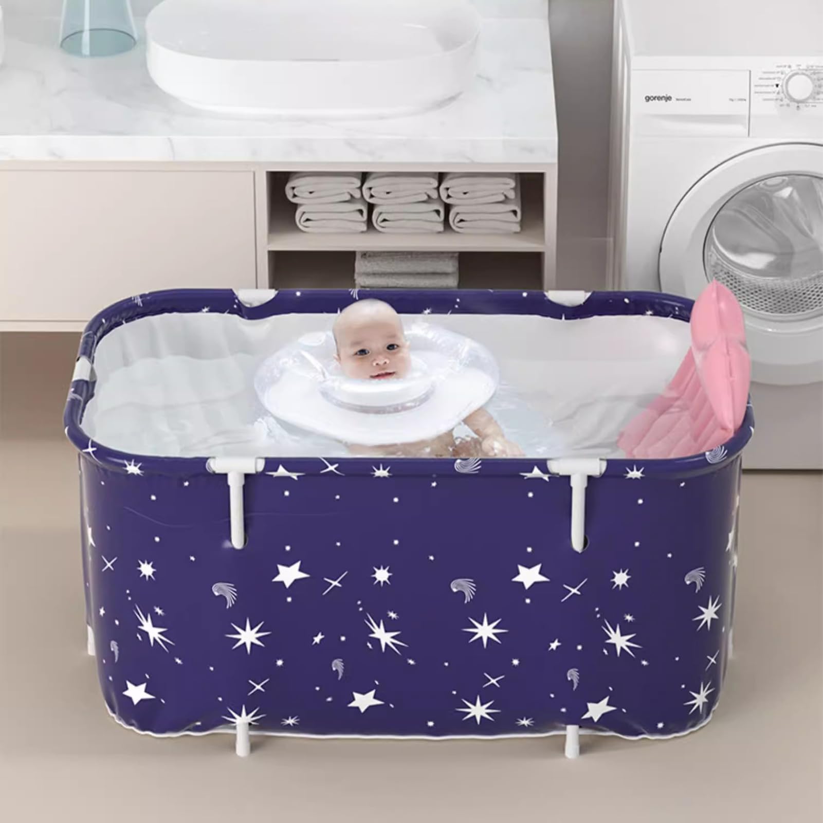 Składana wanienka Oszczędzająca miejsce, ergonomiczna, antypoślizgowa do