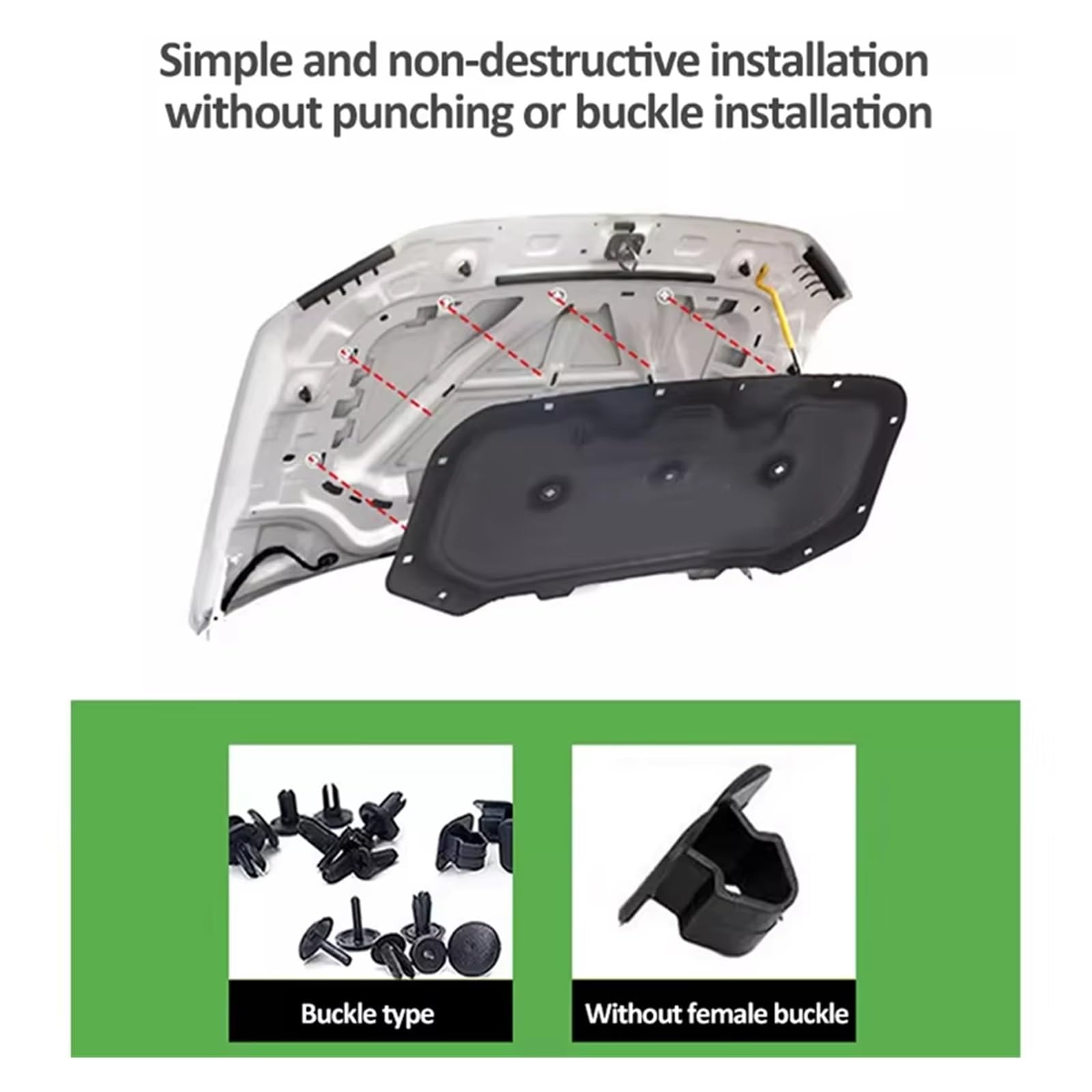 Cuscinetto isolante acustico termico motore Per Nissan Micra ST Per March K13 2011~2016 Auto Cofano Isolante Pad Copertura Del Motore Fodera In Cotone Calore Insonorizzate Zerbino parte(Stile A.)