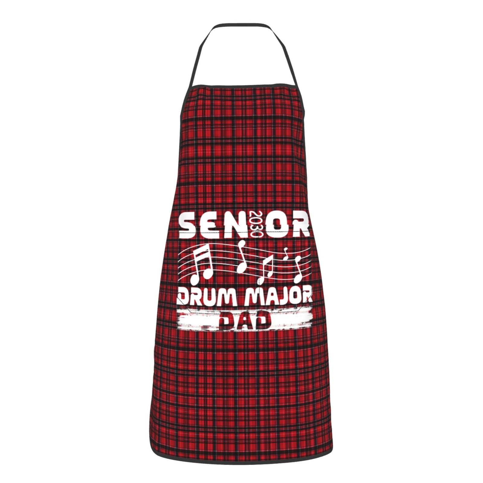 nopicsn Senior 2030 Drum Major Apron for cooking with Pockets Women Men Kitchen Chef Funny Aprons