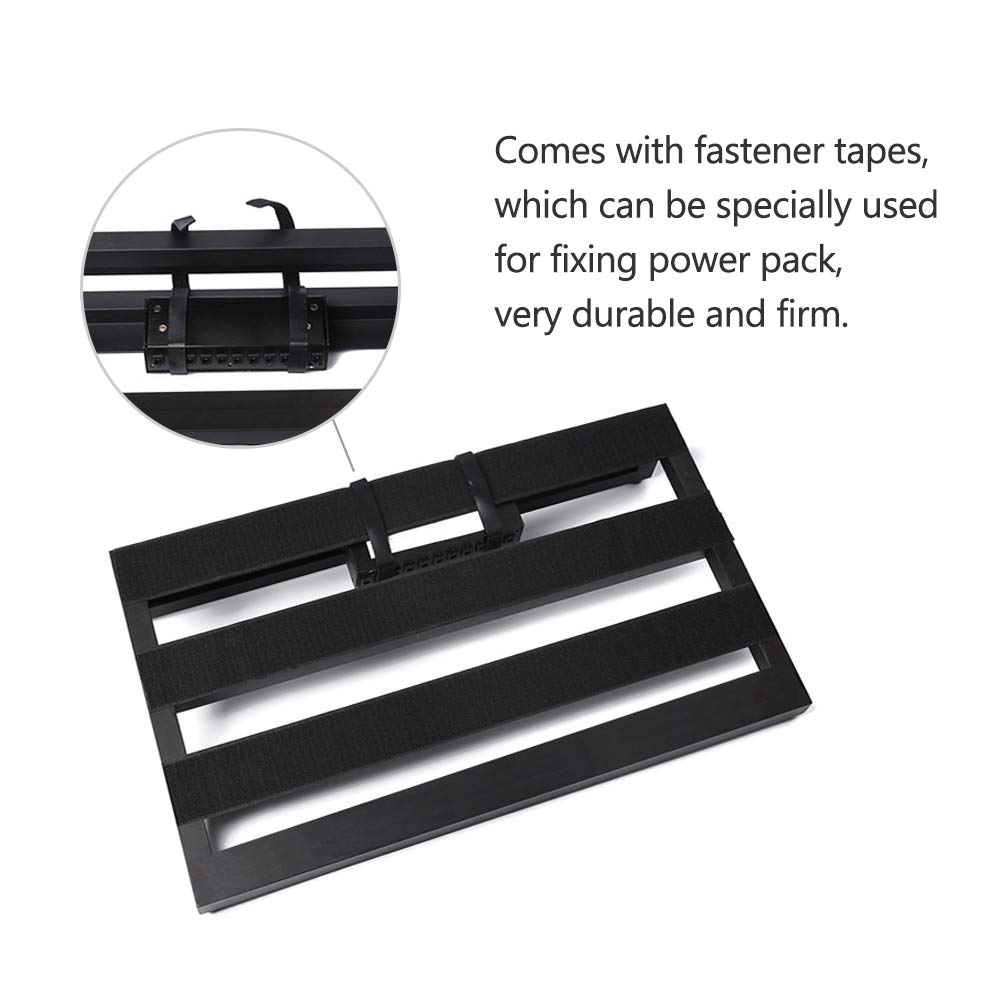 Duży rozmiar pedalboard z efektem gitarowym, pedalboard ze stopu aluminium, 40 × 38 cm, z torbą do przenoszenia, pedalboard