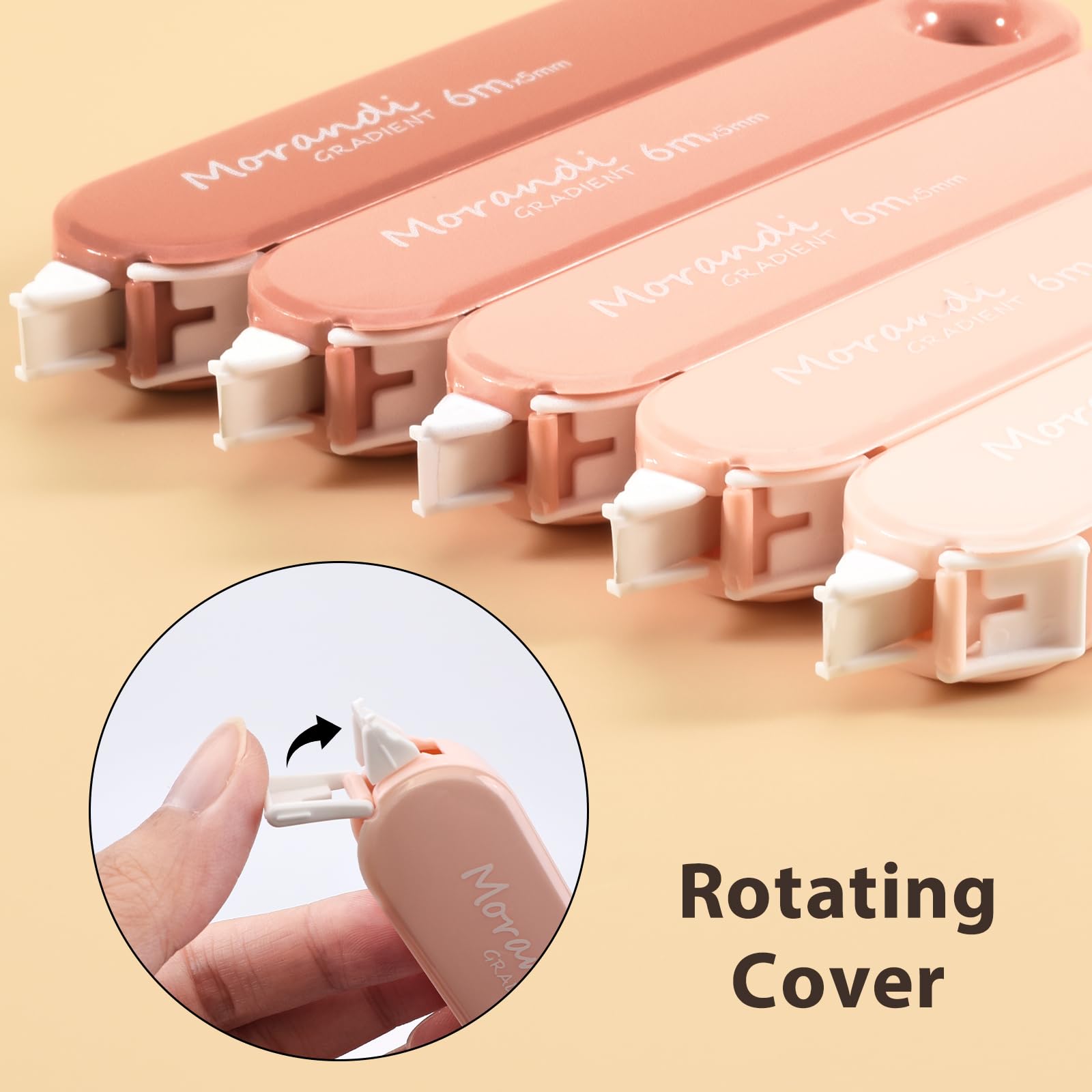 Valitner Lot de 5 rubans correcteurs esthétiques à séchage rapide, correction instantanée, faciles à utiliser pour fournitures scolaires et de bureau (rose)