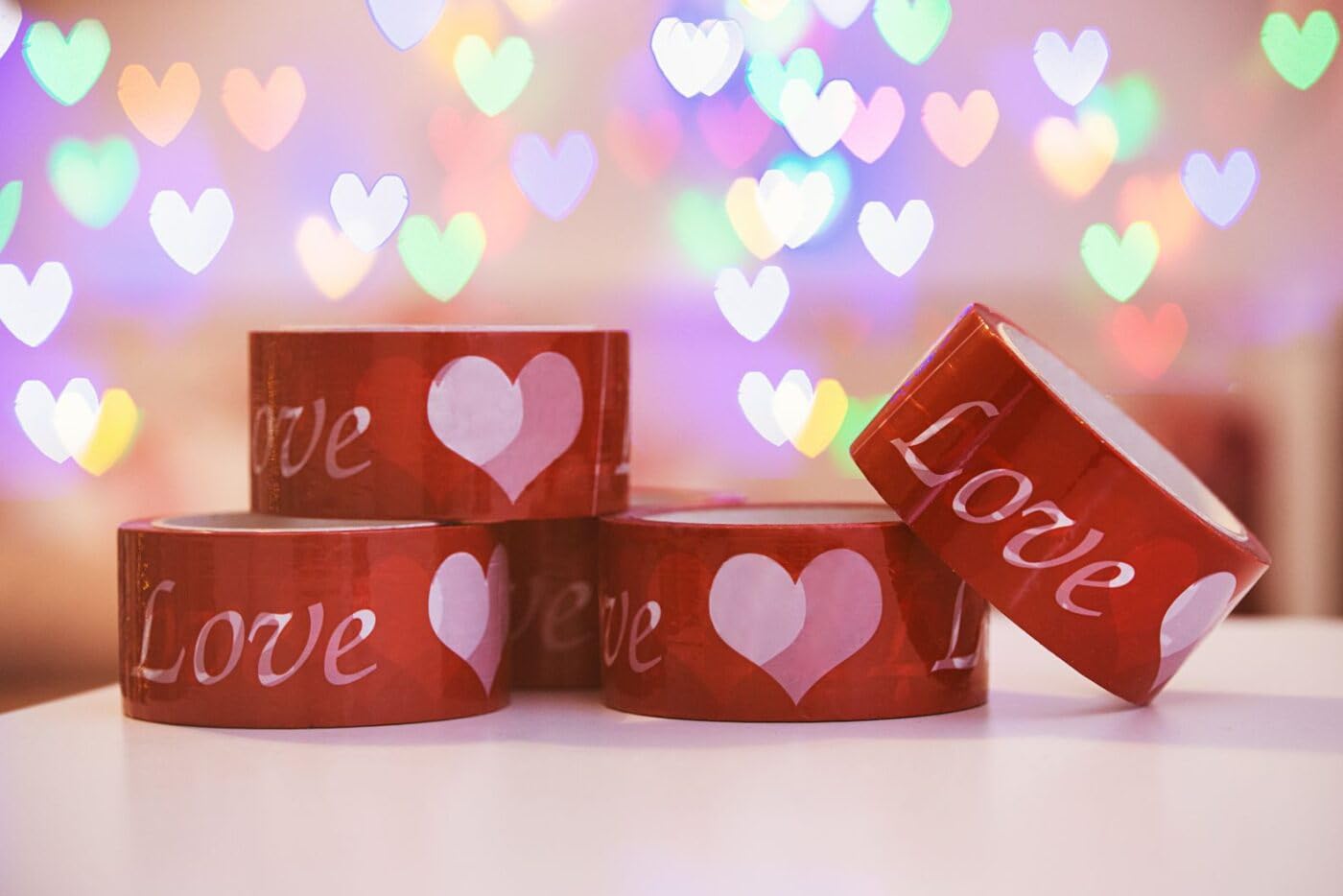 Nastro adesivo colorato in acrilico (12, Love)