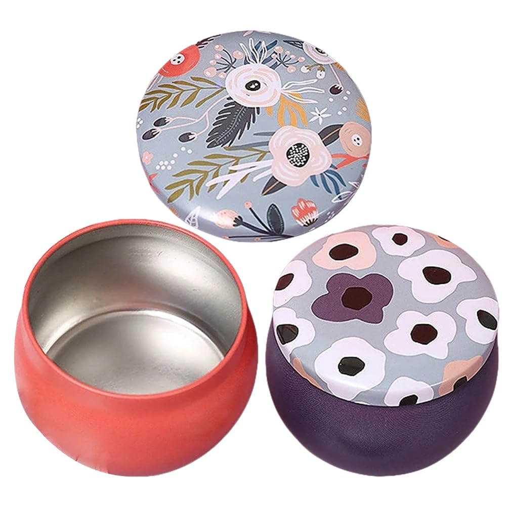 Tofficu Mini Storage Tinplate Jars with Lids, Small Sealed Containers for Tea Coffee Sugar Snacks