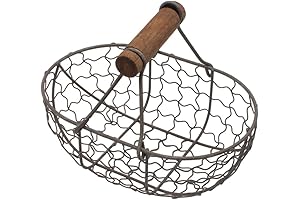 Rustic Wire Egg Basket for Fresh Egg Gathering