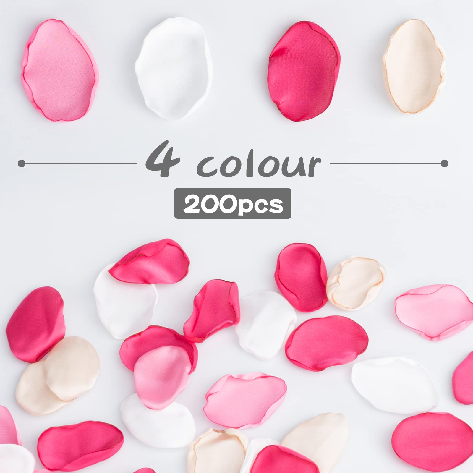 SUSNUAN 200Pcs Silk Rose Petals Artificial Flower Petals for Wedding Decor Flower Girl Scatter Petals for Aisle Table Centerpieces Reception Proposal Party Romantic Night Decoration(Blush Pink) - Image 2