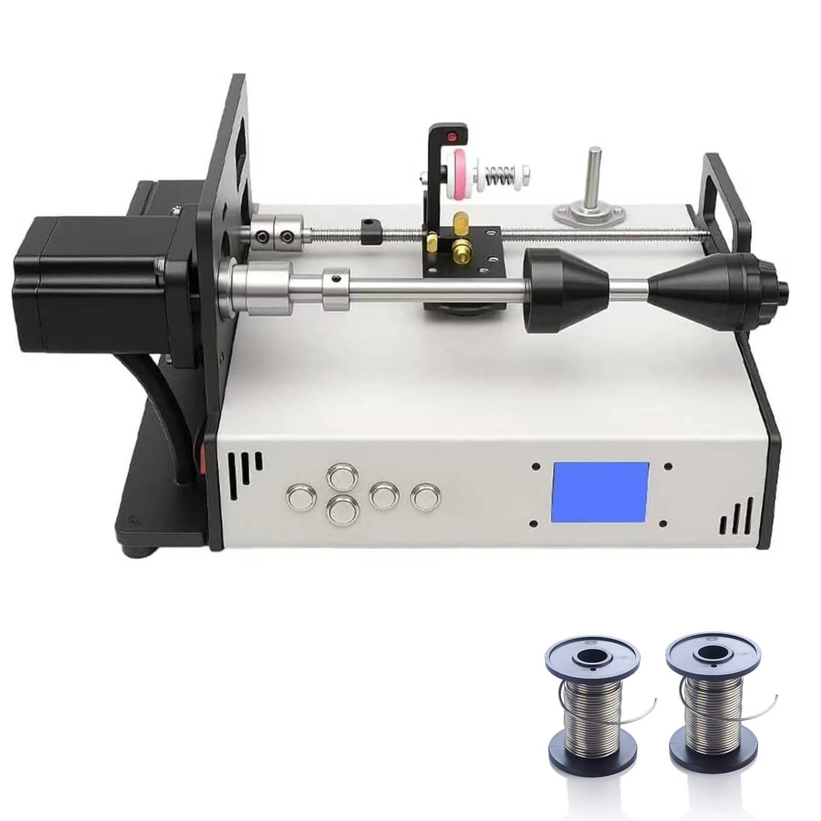 Coil Winding Machine - Industrial Automatic Wire Winder with LCD Screen for Metal Wire, Fishing Line, Silk Thread - Cable Tube Amplifier Winding Equipment