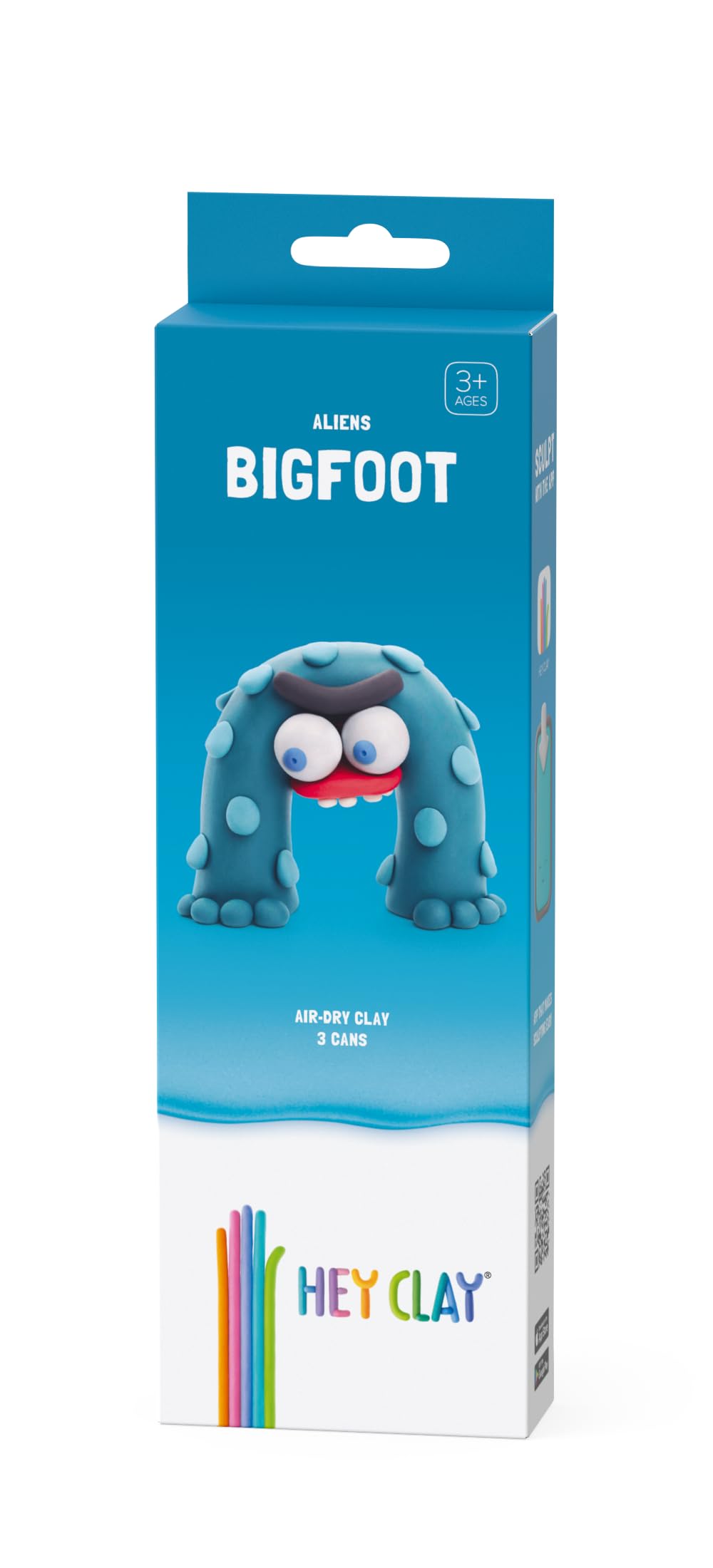 Hey Clay - DIY Bigfoot Plastic Creative Modelling Air-Dry Clay For Kids 3 Cans