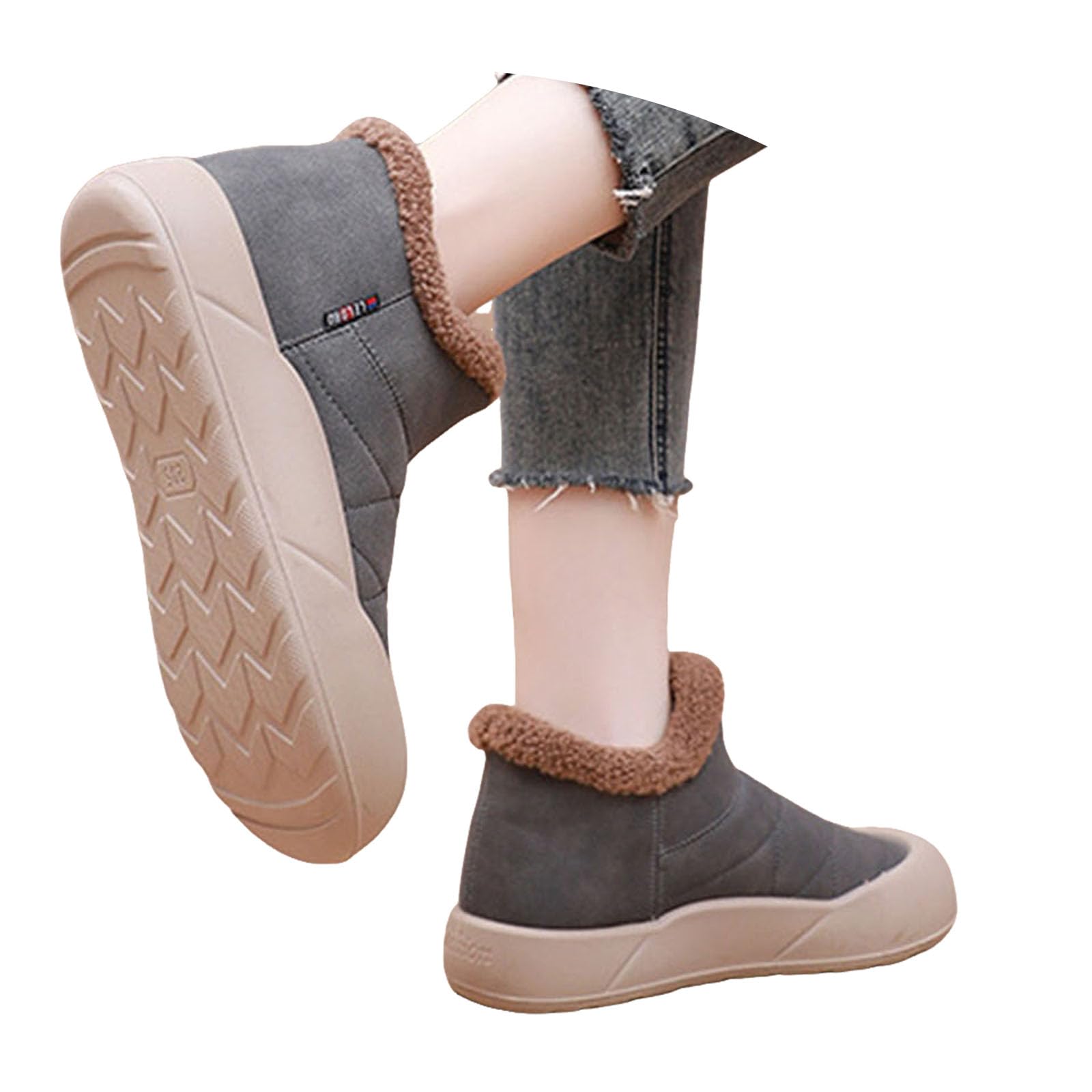 Winter Snow Boots for Women 2025 Fleece Lined Lightweight Thermal Non Slip Ankle Booties Soft Cozy Warm Plush