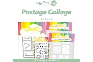 Waffle Flower Stamps and Dies Postage Collage Bundle for Cardmaking, Scrapbooking, and Mixed Media