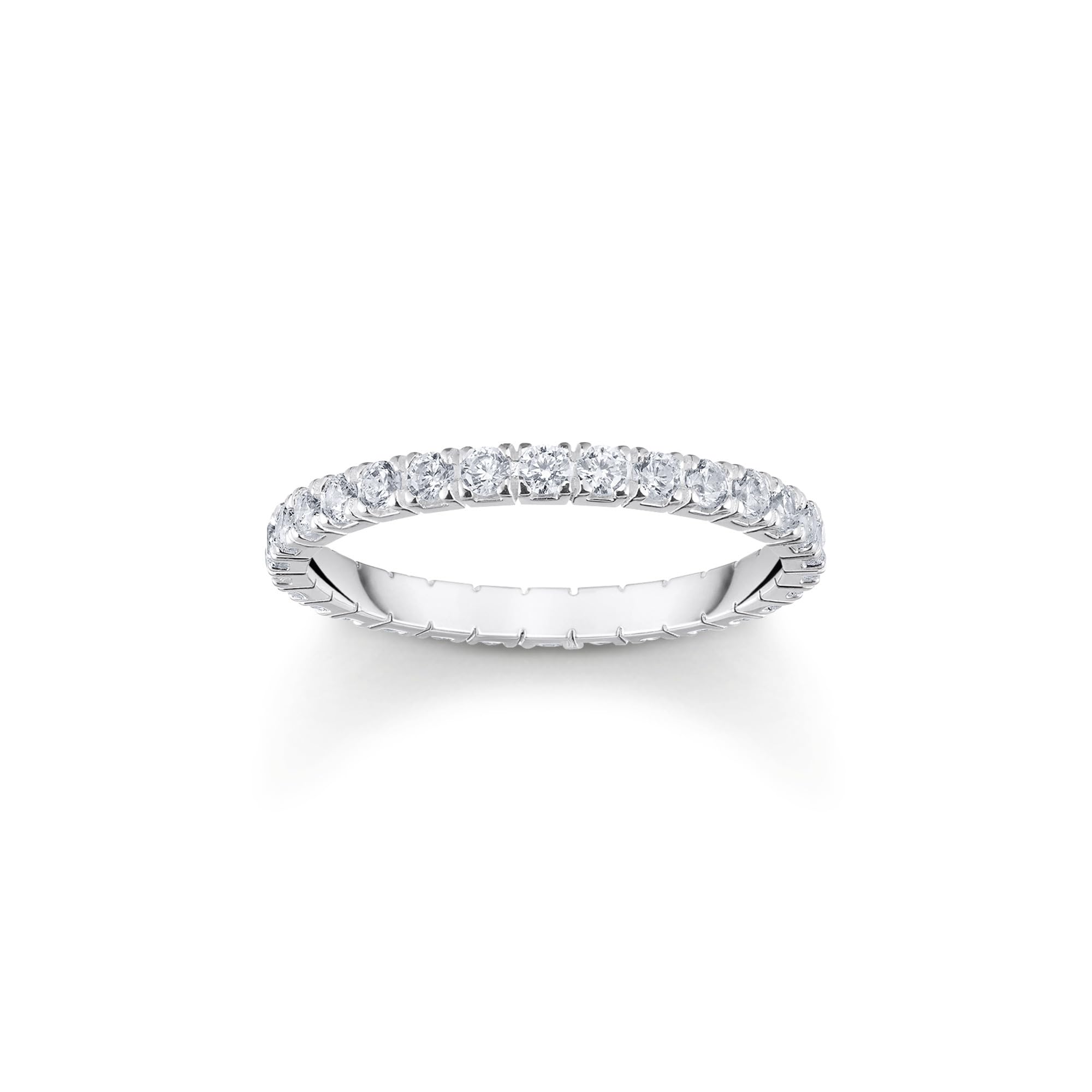 Thomas Sabo Sterling Silver Women's White Essentials Sterling Silver Sparkling Zirconia Pavé Ring - Size 58 - Sterling Silver / Zirconia