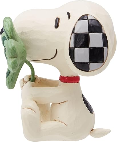 Miniatura 3 de Enesco Peanuts by Jim Shore Snoopy with Four-Leaf Clover Miniature Figurine, 2.625 Inch, Multicolor