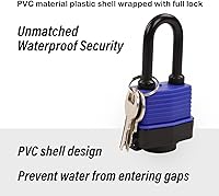 Vista 4 de SEPOX® Heavy-Duty 44mm 1.75" Out-Door Padlock Keyed-Alike, Water-Resistant Cover, Steel Lock with Same-Key, Extra-Long-Shackle Anti-Rust, Brass