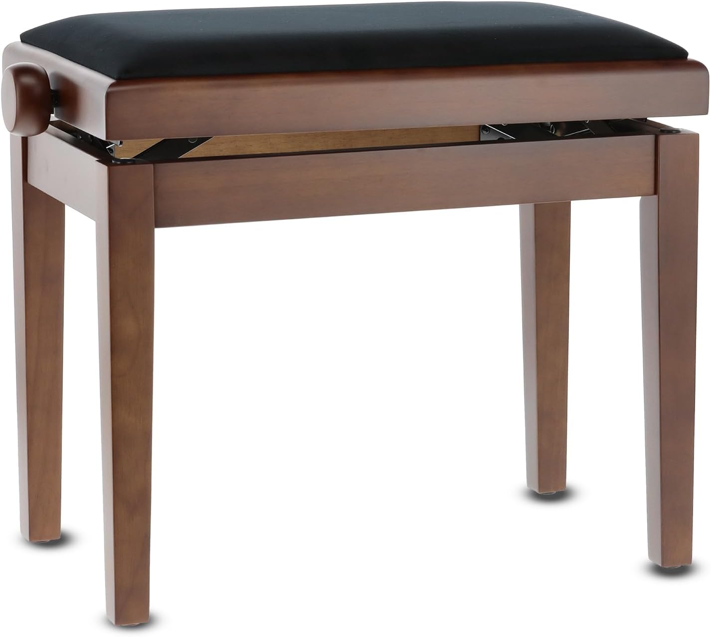 GEWA Piano Bench Deluxe, Solid Wood, Height Adjustable, Matte Walnut